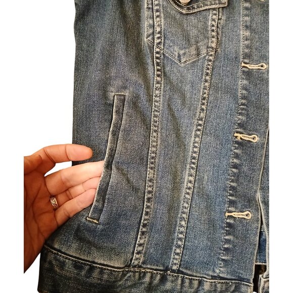 VINCE CAMUTO Blue Jean Jacket S - Picture 12 of 15
